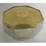 A large Indian silver gilt box. Marked to base.