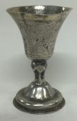 A Continental Judaica silver goblet with engraved decoration.