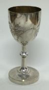 A Chinese export silver goblet. Marked to base. Circa 1900.