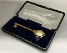 A cased silver gilt presentation key.