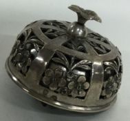 A French silver table bell. Marked to side.