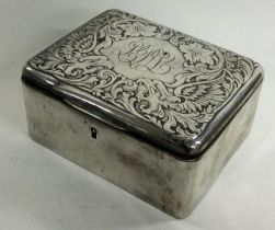 A large silver chased jewellery box. London 1907. By Charles Boyton & Sons.