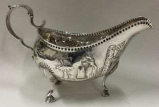 An Irish silver sauceboat. Dublin. Circa 1770. By MW.