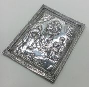 A Victorian silver Christmas greetings plaque. London 1902.