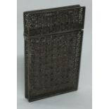A Continental silver filigree card case. Marked to interior.