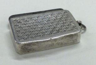 A Chinese export silver combination vesta case / box. Circa 1850. By Yatshing.