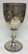 A large Victorian silver goblet. London 1876. By Charles Boyton.