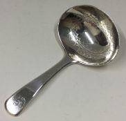 A silver caddy spoon. London 1804. By Thomas Wallis.