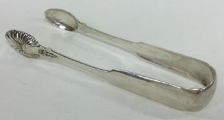 GLASGOW: A large pair of Scottish silver sugar tongs. 1830. By William Hannay.