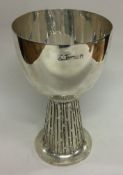 BRIAN ASQUITH: A large contemporary silver goblet to commemorate the Silver Jubilee. London 1977.