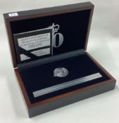A cased Proof 2022 Platinum Jubilee platinum Full Sovereign coin.