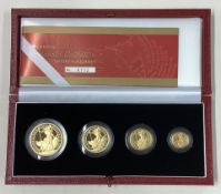 A cased 2002 Britannia gold Proof four-coin collection.