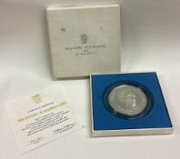 A 1974 Panama 20 Balboas Proof silver coin.