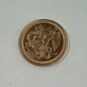 A 1988 tenth of an ounce gold coin.