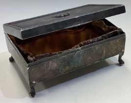 A silver and tortoiseshell jewellery box.