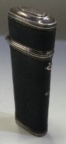 A silver and black shagreen etui. Circa 1800.