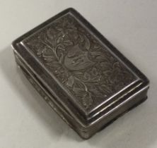 A large William IV chased silver vinaigrette with bright-cut decoration.