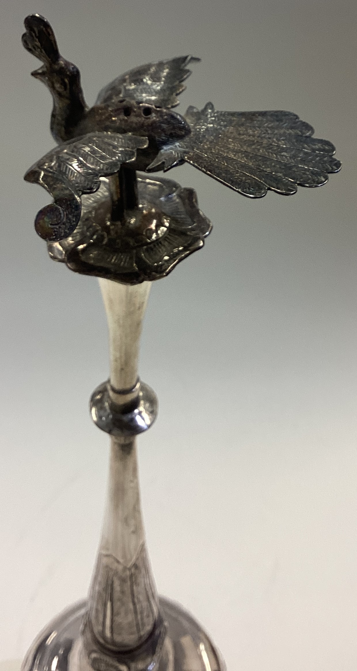 A large early 19th Century Chinese silver rose water sprinkler. - Image 2 of 4