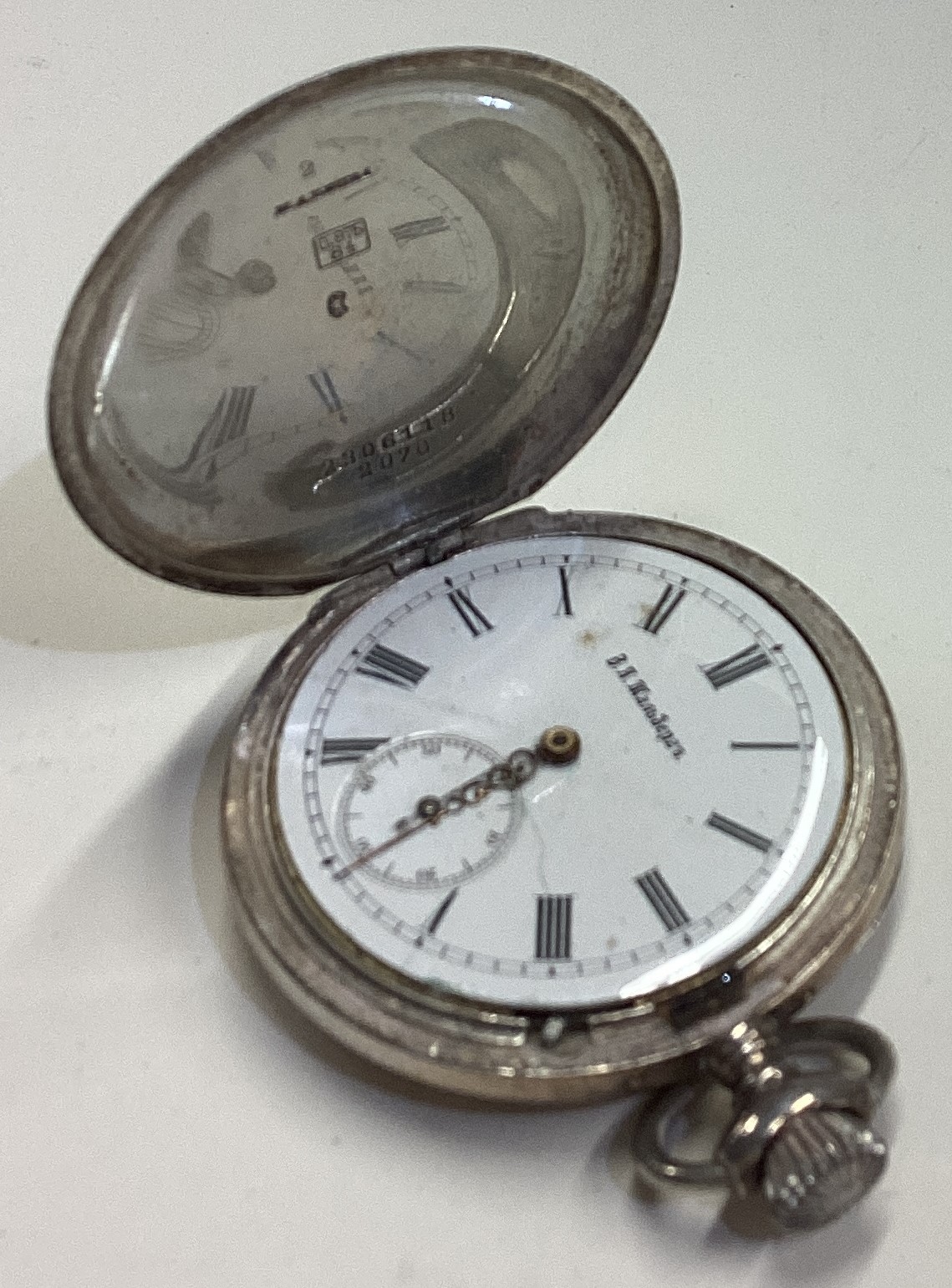 A heavy silver pocket watch. - Image 3 of 3