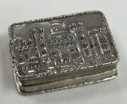 A William IV silver castle top vinaigrette depicting Windsor Castle.