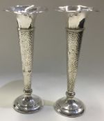 A pair of silver vases. Birmingham 1910.
