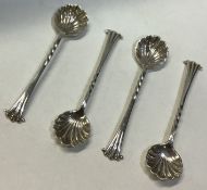 A good set of four silver Onslow pattern salt spoons.