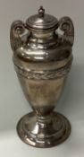 A large silver urn shaped vase. Birmingham.