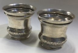 A pair of silver vases. London 1909.