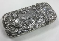 OF HUNTING INTEREST: A rare silver cigar case embossed with hounds.