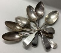 A good collection of heavy silver fiddle pattern spoons.