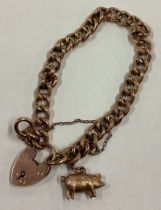 A 9 carat curb link bracelet.