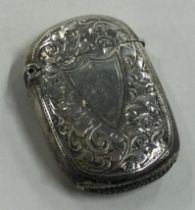 A silver vesta case with engraved decoration. Birmingham 1904. By AF.