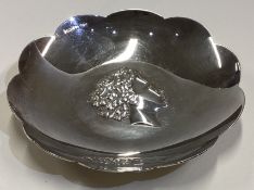 A heavy plain silver commemorative dish. London.