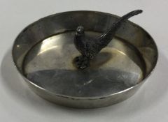 A rare novelty silver dish cast with pheasant. London 1908.
