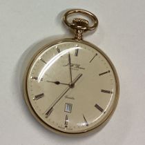 BENSON: A gold plated quartz pocket watch.