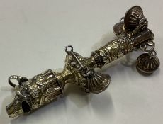 A rare 18th Century silver gilt rattle.