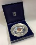 A cased silver Royal Mint armada dish. London 1997.