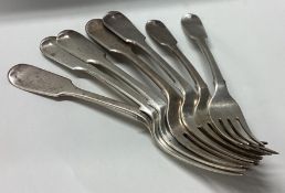 A good matched set of silver fiddle pattern forks.
