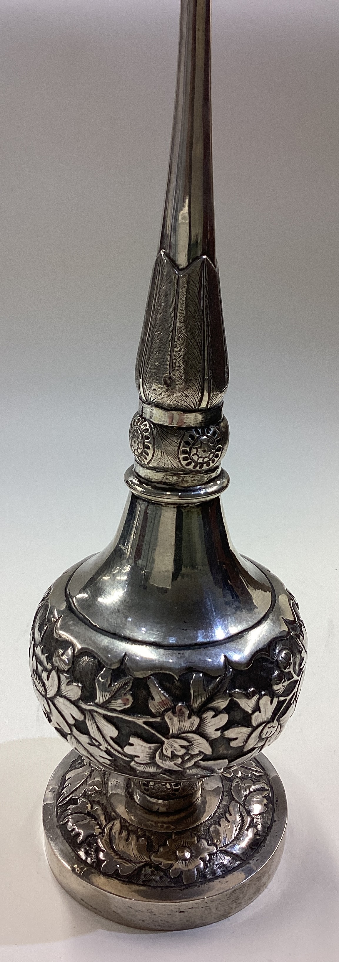 A large early 19th Century Chinese silver rose water sprinkler. - Image 4 of 4
