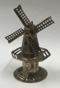 An Antique Dutch silver toy model of a windmill.