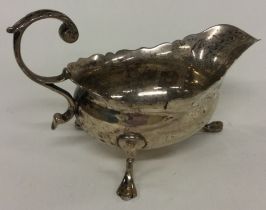 An 18th Century Georgian silver sauceboat. London 1754.