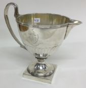 A heavy Georgian silver crested jug. London 1791. By Henry Chawner.