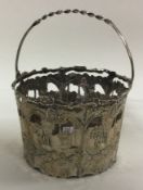 A 19th Century Dutch silver swing handled basket.
