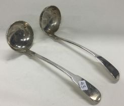 EDINBURGH: A pair of Scottish Georgian silver sauce ladles. 1827. By William Cunningham.