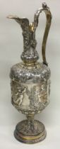 ELKINGTON & CO: A large Old Sheffield Plated ewer chased with neoclassical designs.