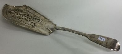 A Victorian silver fish slice with pierced decoration. London 1865.