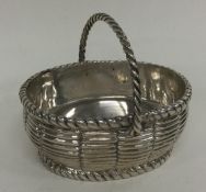 A novelty Victorian silver child's basket. London 1869. By Charles Stuart Harris.