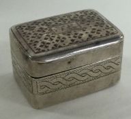 A Georgian silver box shaped nutmeg grater. Birmingham 1816. By John Shaw.