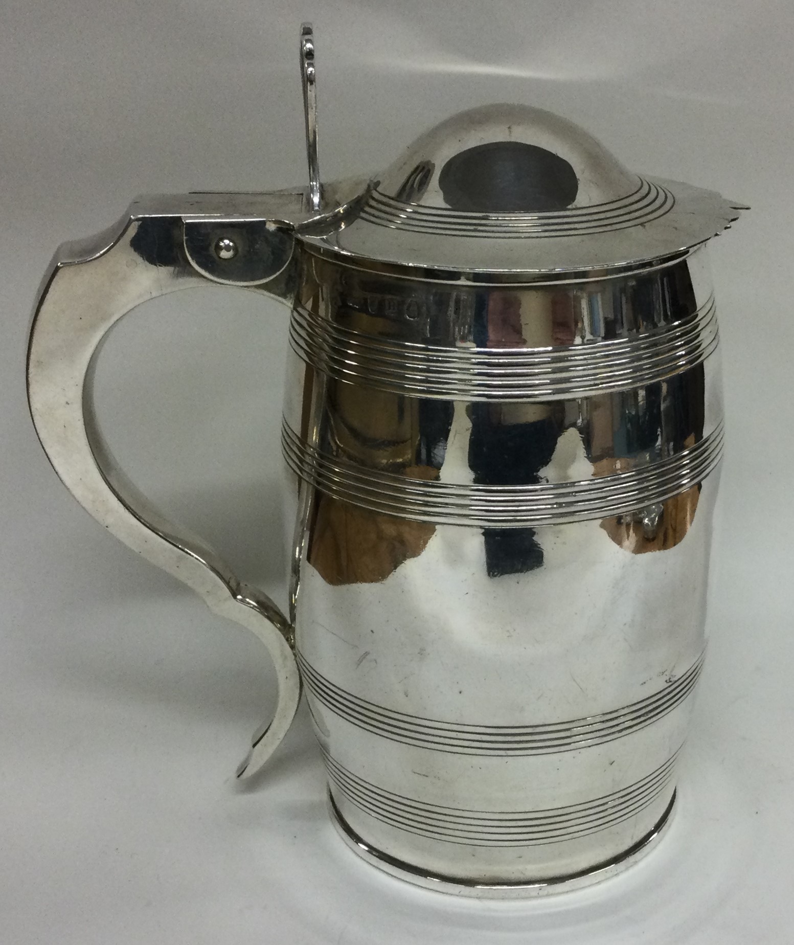 An 18th Century George III silver reeded tankard. London 1797.