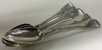 ABERDEEN: A set of six Scottish silver crested basting spoons.